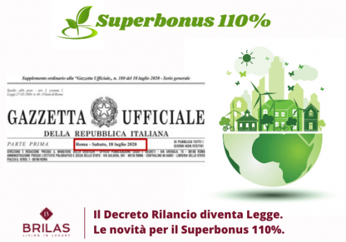 Il Decreto Rilancio diventa Legge. Le novità per il Superbonus 110%.